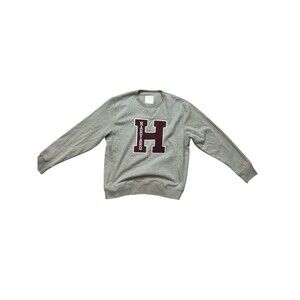 League Harvard Collegiate Crewneck Sweatshirt Size Large Felt Patch NWT